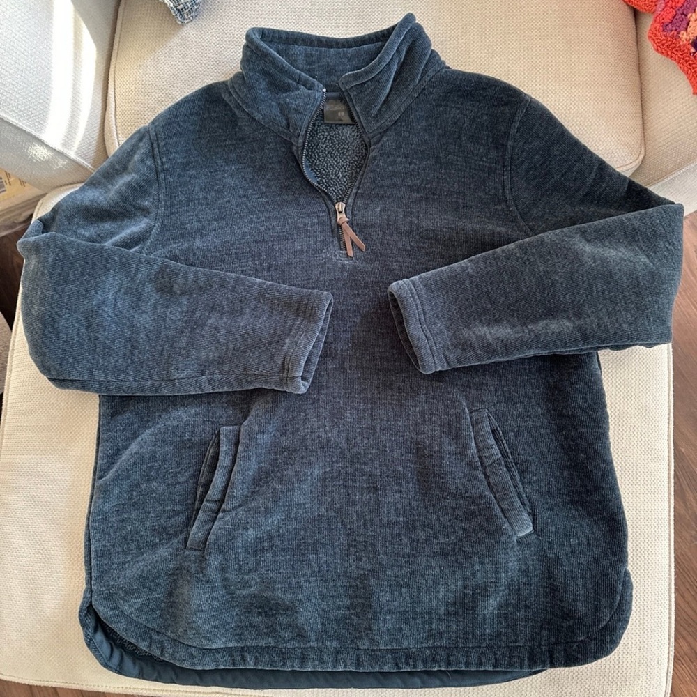 Women's Half-Zip Pullover Sweater - Navy Blue